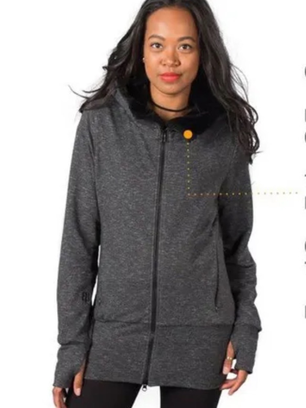 Betabrand Knockout Travel Hoodie in dark gray Size XL